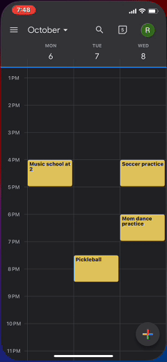 Animated demo of TextConcierge syncing Google Calendar via SMS